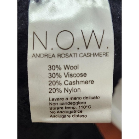 N.O.W. Andrea Rosati Cashmere Sweater Women Black Ribbed Knit Italy Oversized M - Picture 9 of 13